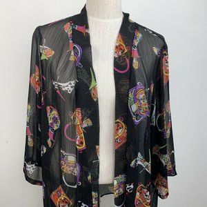 Slinky Purses Shoes Theme Open Chiffon Kimono 1X